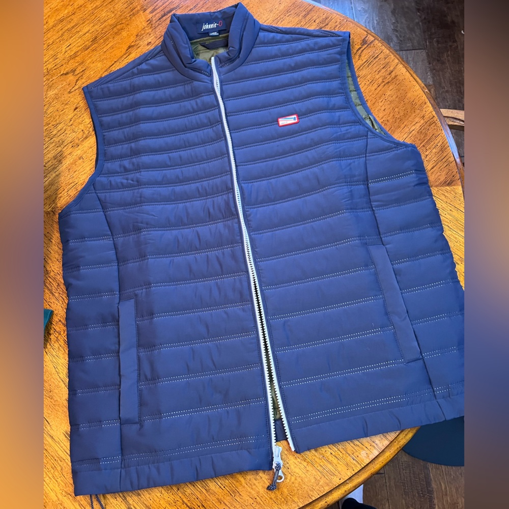 Johnnie-O navy vest. Size large. Worn once.